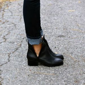 open sided ankle boots
